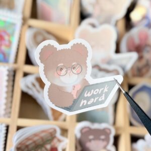 Stickers Ourson qui travaille